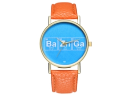 Reloj De Cuarzo Unisex Con Correa De Cuero Pu Simple Regalo De Cumpleaños T85-a Naranja