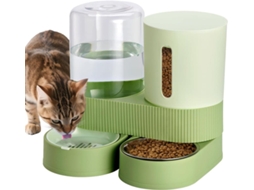 Tigela Automática 2 em 1 para Gatos, Dispensador de Água e Comida em Aço Inoxidável para Cães e Gatos AQUAFORGE