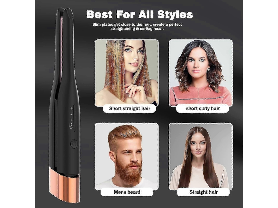 Prancha de Cabelo Sem Fio de 3/10 Polegadas com Bateria de 4800mah TAISHENGDA