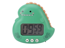 Temporizador Niño Dinosaurio Cute Con Gran Pantalla Lcd Alarma Fuerte Temporizador Cocina Digital Magnético para Clase Hogar Estudio Verde