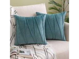 2026-fundas De Almohada De Terciopelo Rayado Decorativas Verdes Claro 2 Piezas 45x45cm Para Sofa Cama