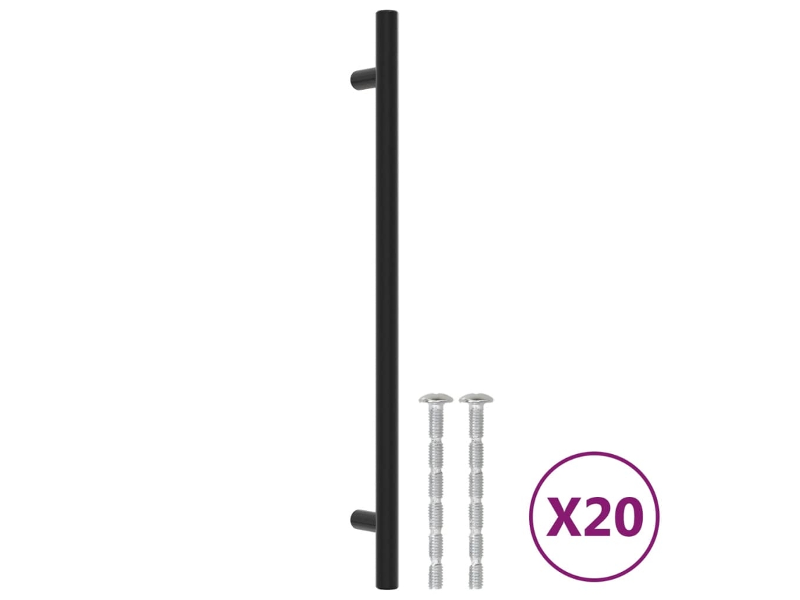 Cabinet Handle, Cabinet Handles Vidaxl Preto Aço Inoxidável (224 Mm)
