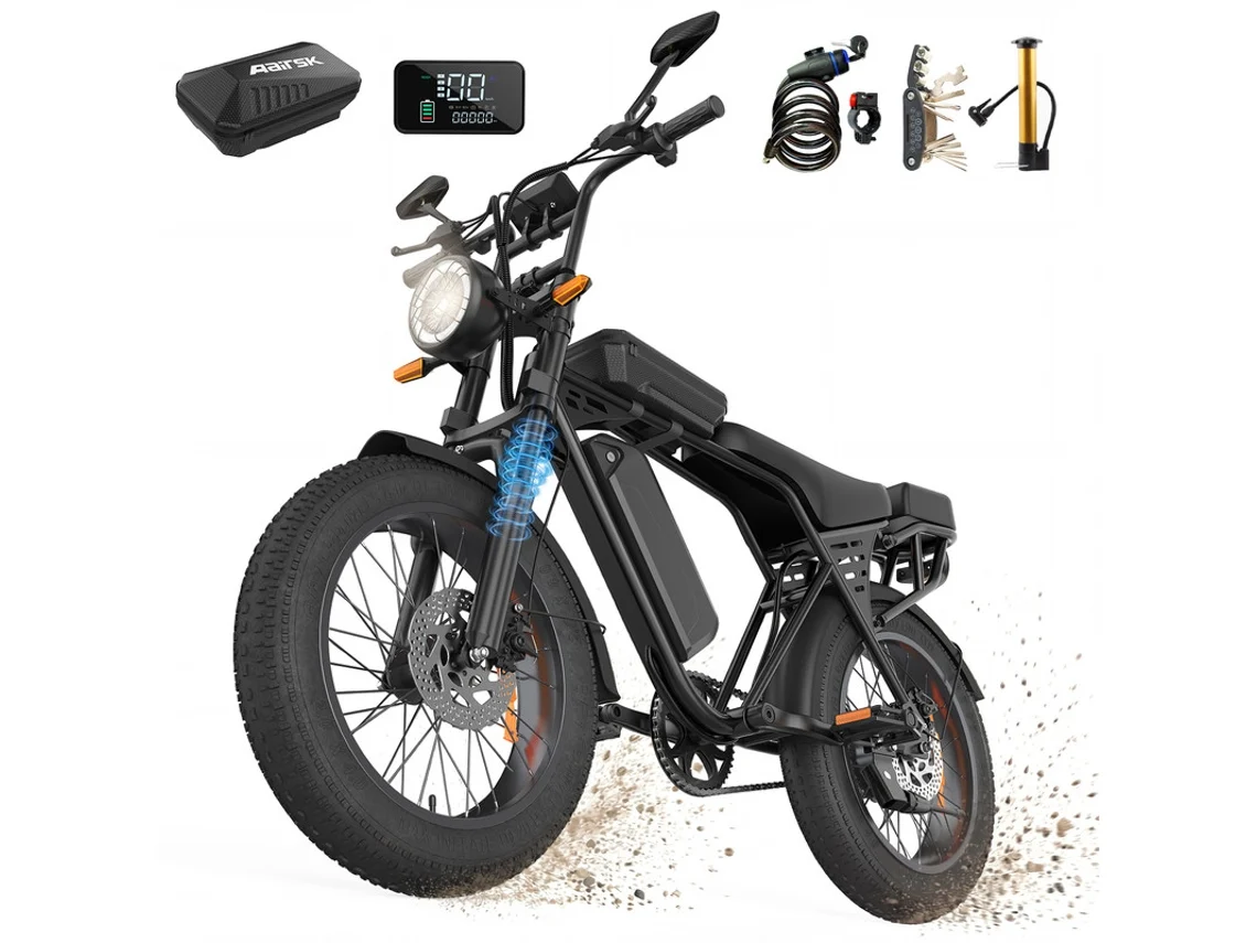 Bicicleta Elétrica Aairsk X5,batería Extraíble De 48v 15ah, Pneus Largos 20x4.0,autonomia De 60-100 Km, Motor De 250w