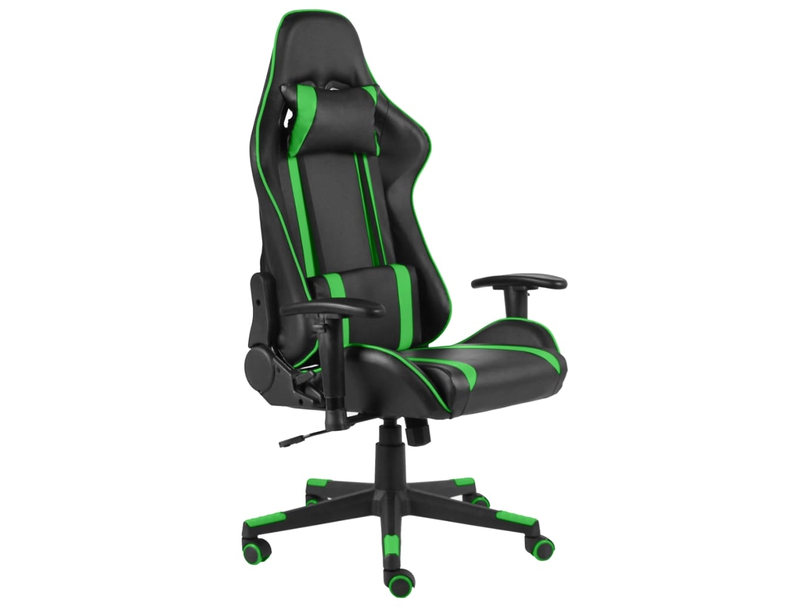 Vidaxl Cadeira De Gaming Giratória Pvc Verde