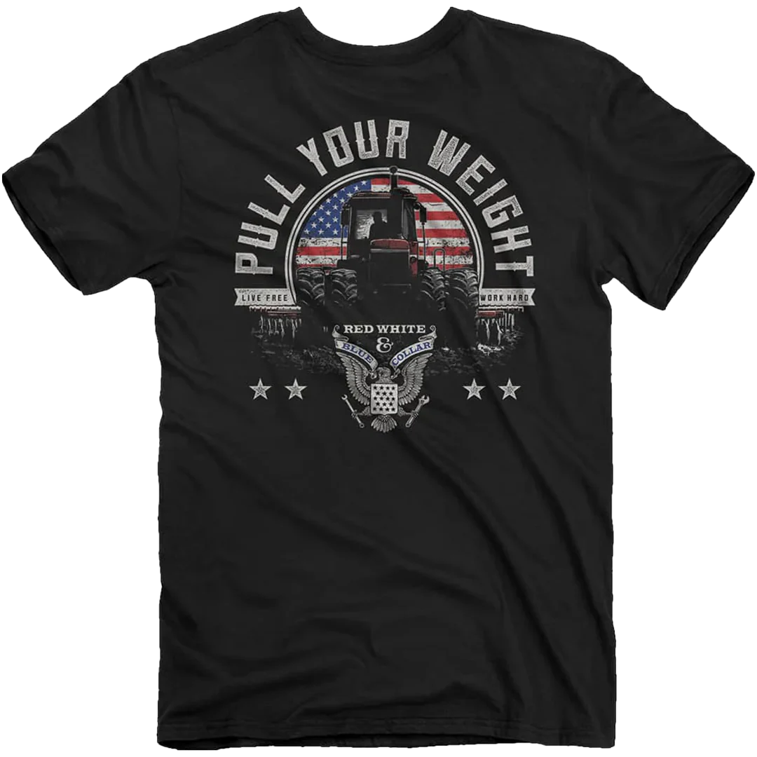 Red, White And Blue Collar Tractor T-shirt Unisex Rockinstone Size:xxl
