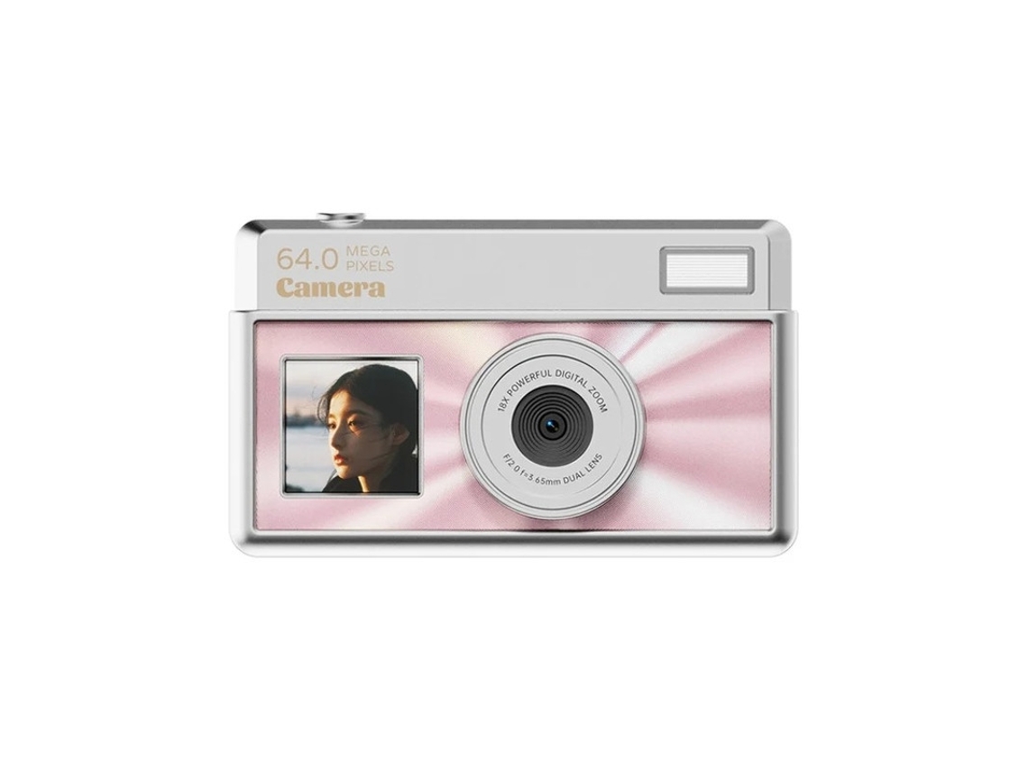 Câmera Digital 4k Hd Com Zoom De 18x E Lente De 2,8 Polegadas Em Tecido (rosa)