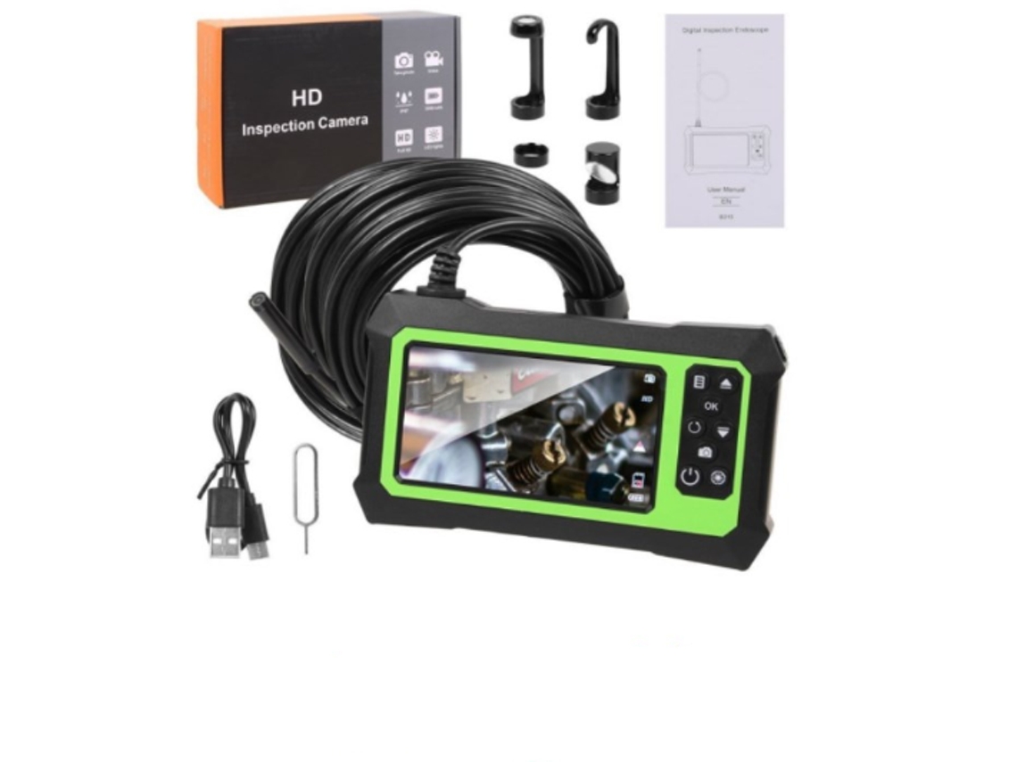 Câmera De Inspeção Endoscópica 4,3 Lcd 1080p Hd Ip67 Com 8 Led
