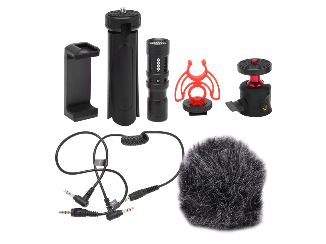 Kit De Microfone Profissional Para Câmera Slr E Telefone, Liga De Alumínio, Gravação De Vídeo E Entrevistas
