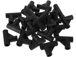 Conjunto De 50 Conectores Tridirecionais De Nylon Preto Para Acessórios De Armazenamento Externo Compatíveis