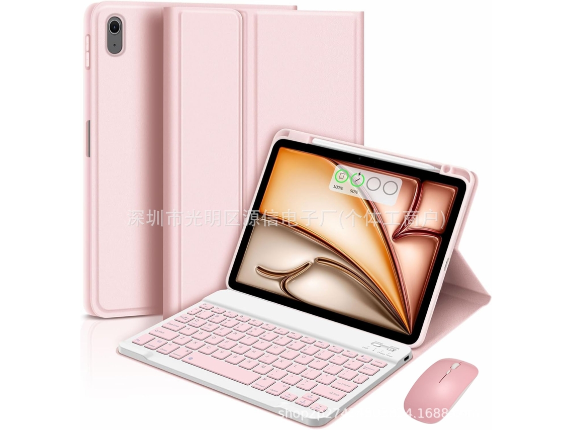 Lurelia Capa Com Teclado Para Tablet Ipad Mini7/mini6 8, Rosa Claro, Retroiluminado, Magnética