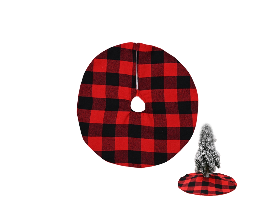 Laxiscreed Capa De Árvore De Natal Pequena Em Estampado Vermelho E Preto Para Decoração Natalícia