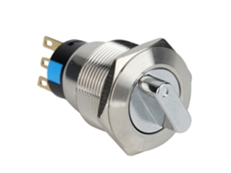 Laxiscreed Interruptor Rotativo Em Aço Inoxidável 22mm Ip67 Com Seleção De Dois Níveis