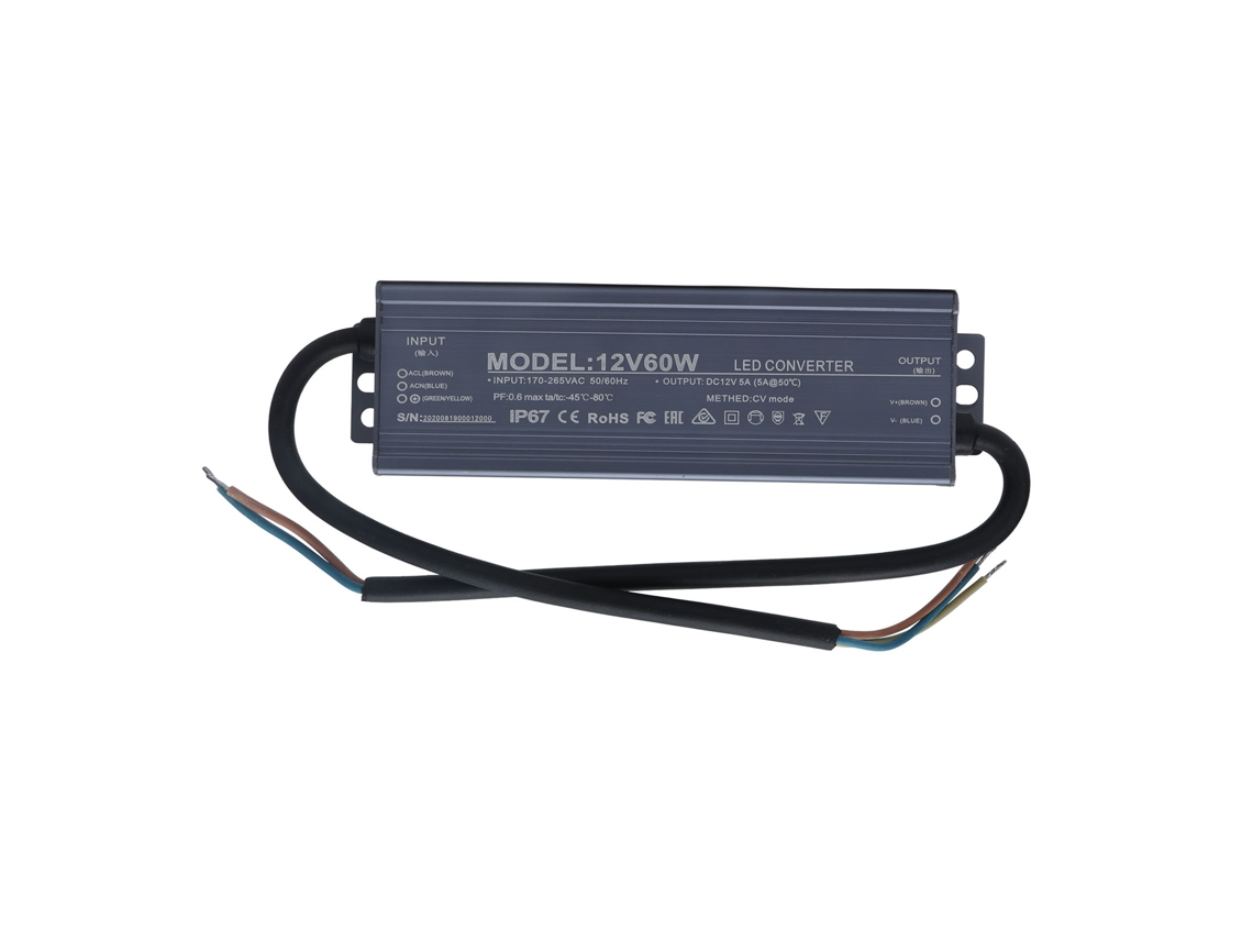 Fonte de Alimentação Led 60w IP67 12v 5a | S/MARCA
