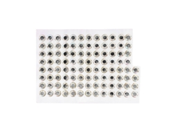 Olhos de Peixe Artificiais 10mm Prata 100un