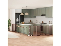Vidaxl Portão Cães C/ Porta Dobrável 8 Painéis 640 Cm Álamo Castanho