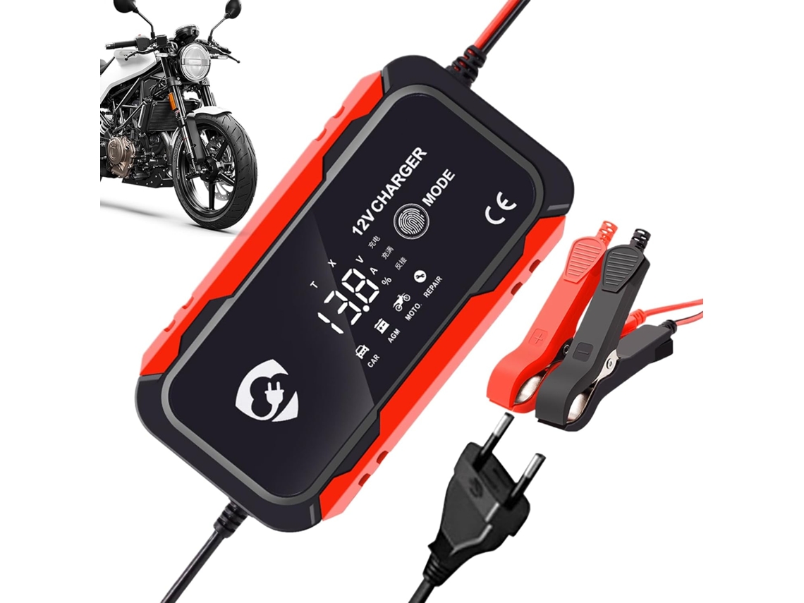 Carregador rotativo, carregador inteligente de bateria automotiva de 12 V, mantenedor de bateria