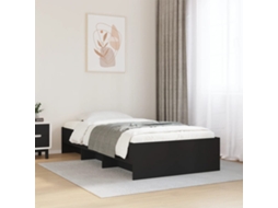Vidaxl Estrutura de Cama 90x190 Cm Derivados de Madeira Preto