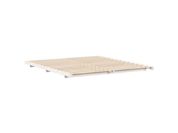 Conjunto 1 Estrutura Da Cama Vidaxl Branco Madeira De Pinho Maciça (180 X 210 Cm)