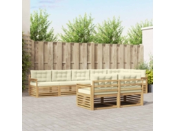 Vidaxl Conjunto De Sofás Para Exterior 8 Unid. Branco E Creme