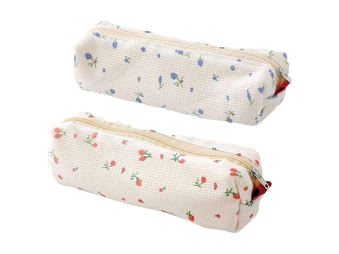 KOFIHETY Estojo Com Zíper Liso, Organizador De Papelaria Para Estudantes E Artistas, Com Design Fofo E Funcionalidade De Bolsa Multiuso, 2 Peças