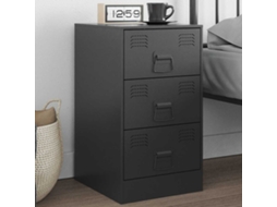Vidaxl Mesa De Cabeceira 34,5x39x62 Cm Aço Preto