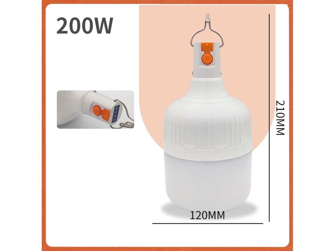 2026 bombilla Recargable Luz de Mercado Nocturno Luz de Puesto Exterior Hogar Emergencia Carga Usb