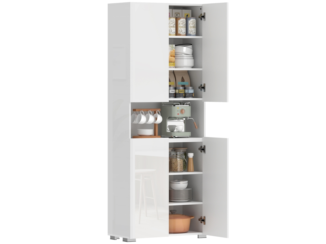 Armário de Cozinha 4 Portas com Compartimento Aberto 68x34x180cm S/MARCA