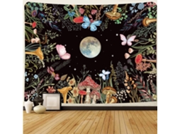 Tapeçaria Jardim Da Lua, Cogumelos, Luar, Decoração De Parede, Floral, Borboleta, Planta, Estilo Rústico Para Quarto, Dormitório E Sala De Estar, 1