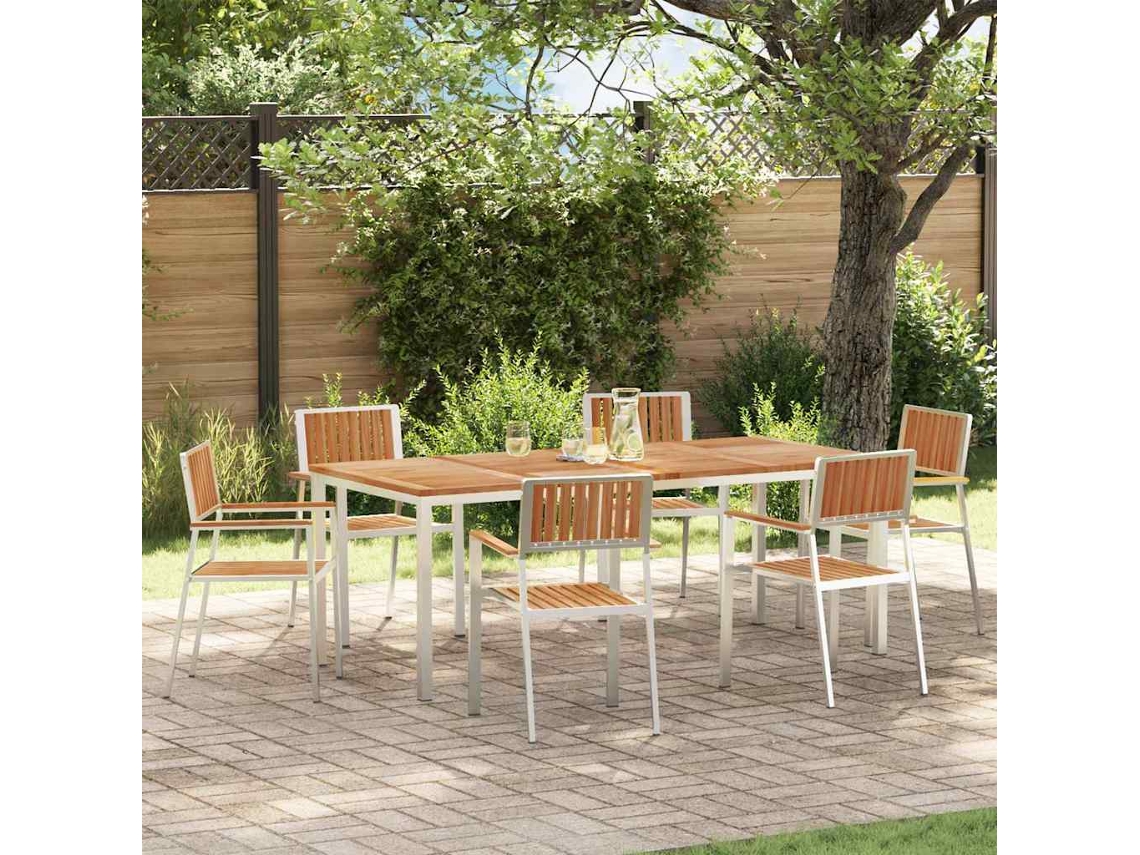 Vidaxl Conjunto De Jantar Para Exterior 7 Pcs