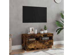 Vidaxl Móvel de Tv com Luzes Led 80x35x40 Cm Carvalho Fumado