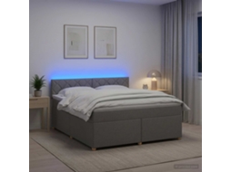 Vidaxl Cama Box Spring Com Colchão Cinzento-claro 140 X 190 Cm Tecido