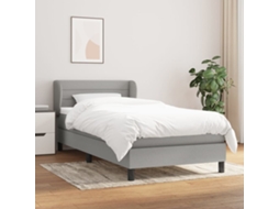 Vidaxl Cama Com Molas/colchão 80x200 Cm Tecido Cinza-claro