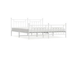 Estrutura de Cama com Cabeceira e Pés Metal Branco MAISON EXCLUSIVE 193x203 cm