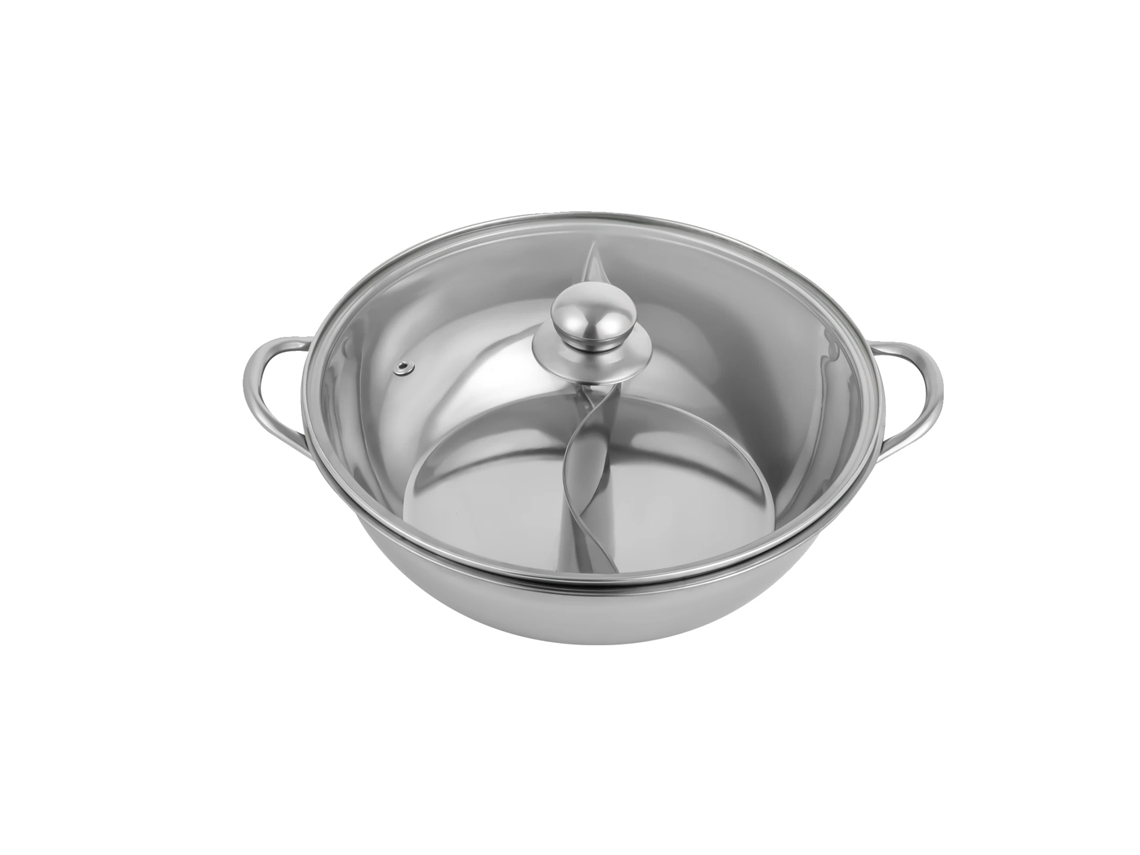 Hot Pot, Aço Inoxidável, Design Versátil De Divisória, Prata