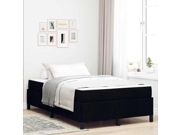 Vidaxl Cama Box Preto 120 X 200 Cm Tecido