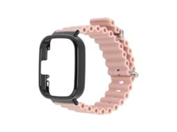 Capa Protetora Pulseira de Silicone Ajustável 2 em 1 para Redmi Watch 3 Rosa