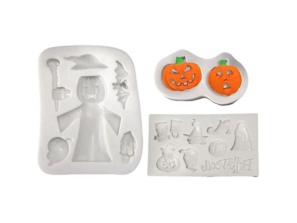 Moldes De Silicone Para Bolo E Chocolate Halloween Decoracao Festa 3pcs Nao Pegajosos Reutilizaveis
