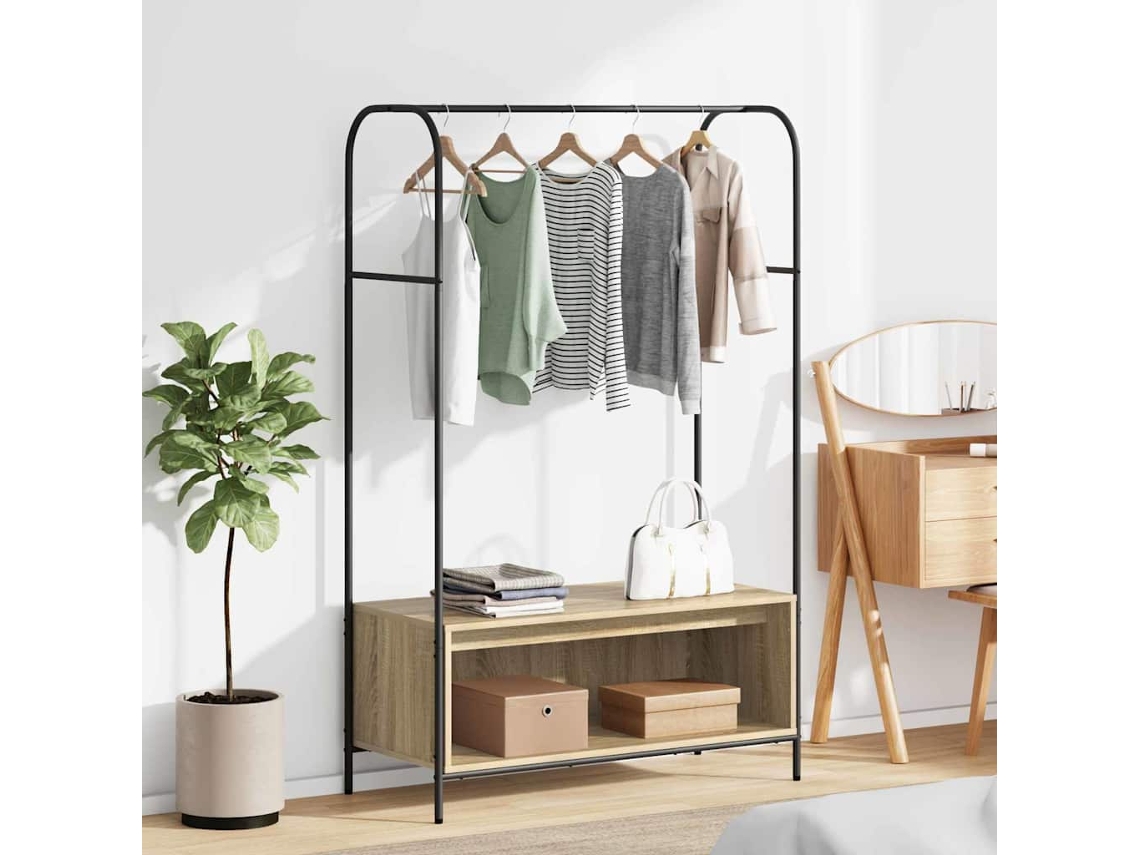 Vidaxl Suporte Para Roupas Carvalho Marrom 100 X 44 X 160 Cm
