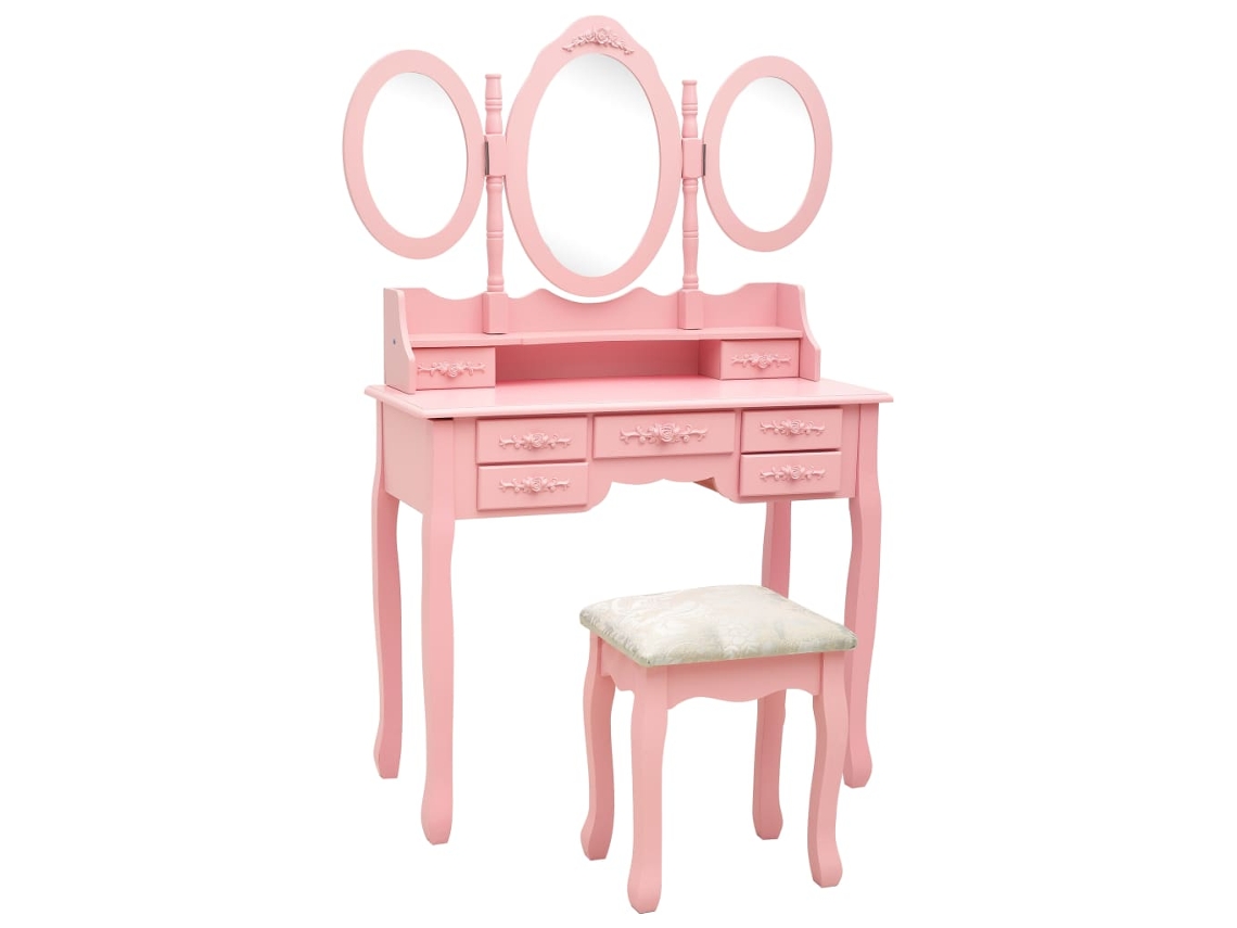 Dressing Table, Dressing Tables Vidaxl Cor-de-rosa Madeira (n/a)