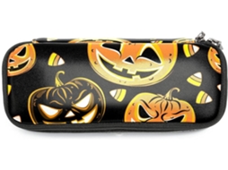 Porta Lápis Grande Com Design Abóbora O Halloween, Organizador de Canetas e Maquiagem, Ideal Escola