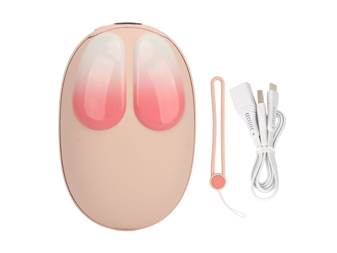 Aquecedor de Mão Usb Coelhinho Cute Recarregável Rosa Inverno