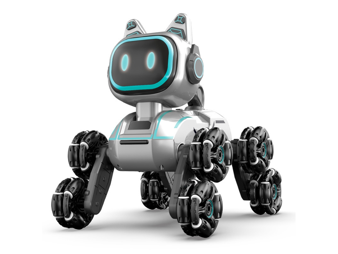 Cachorro Robô de 8 Rodas HALINUIA (sensor de Gestos Controle Portátil + Controle por Relógio 2 Bateria)