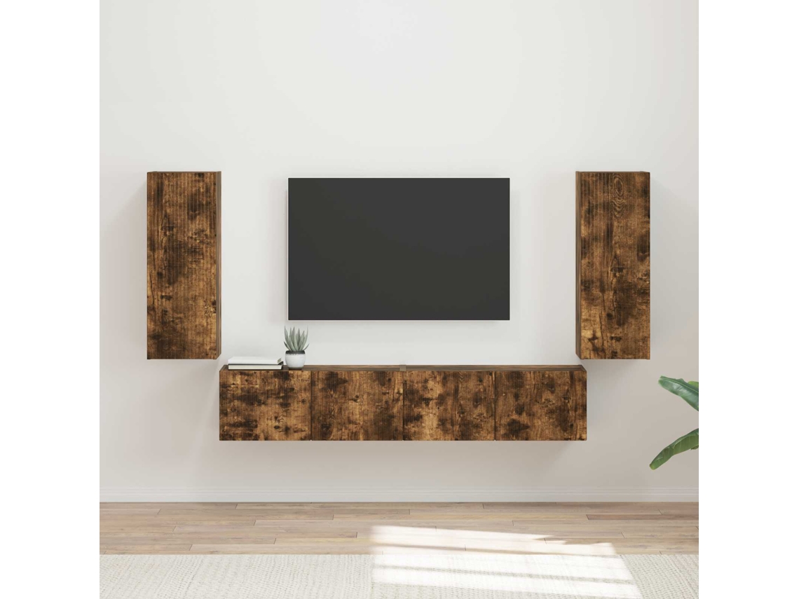 Vidaxl Conjunto De Gabinete De Parede Para Tv 4 Unid.