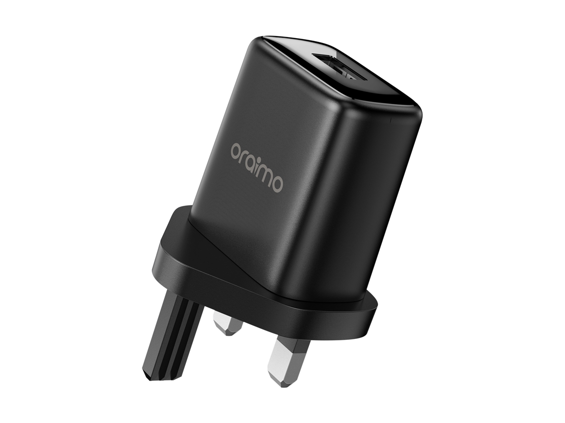 Kit De Carregador Eficiente E Durável Oraimo Ocw-u37s+m53 Tipo Uk Com Cabo Micro-usb 1m