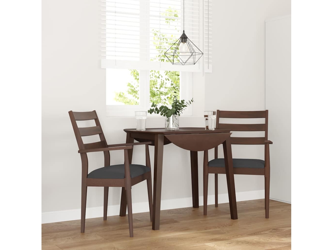 Vidaxl Cadeiras De Jantar Com Almofadões 2 Pcs Madeira Maciça Castanho