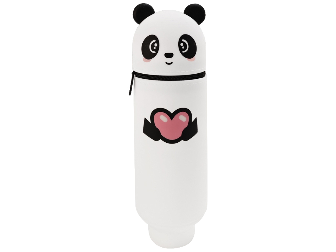 Laxiscreed Estojo De Silicone Com Estampa De Panda Para Lápis E Material Escolar, Resistente E Divertido