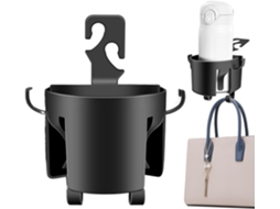 Porta-copos multifuncional para o banco traseiro do carro, com espaço para guardar bebidas e outros objetos.