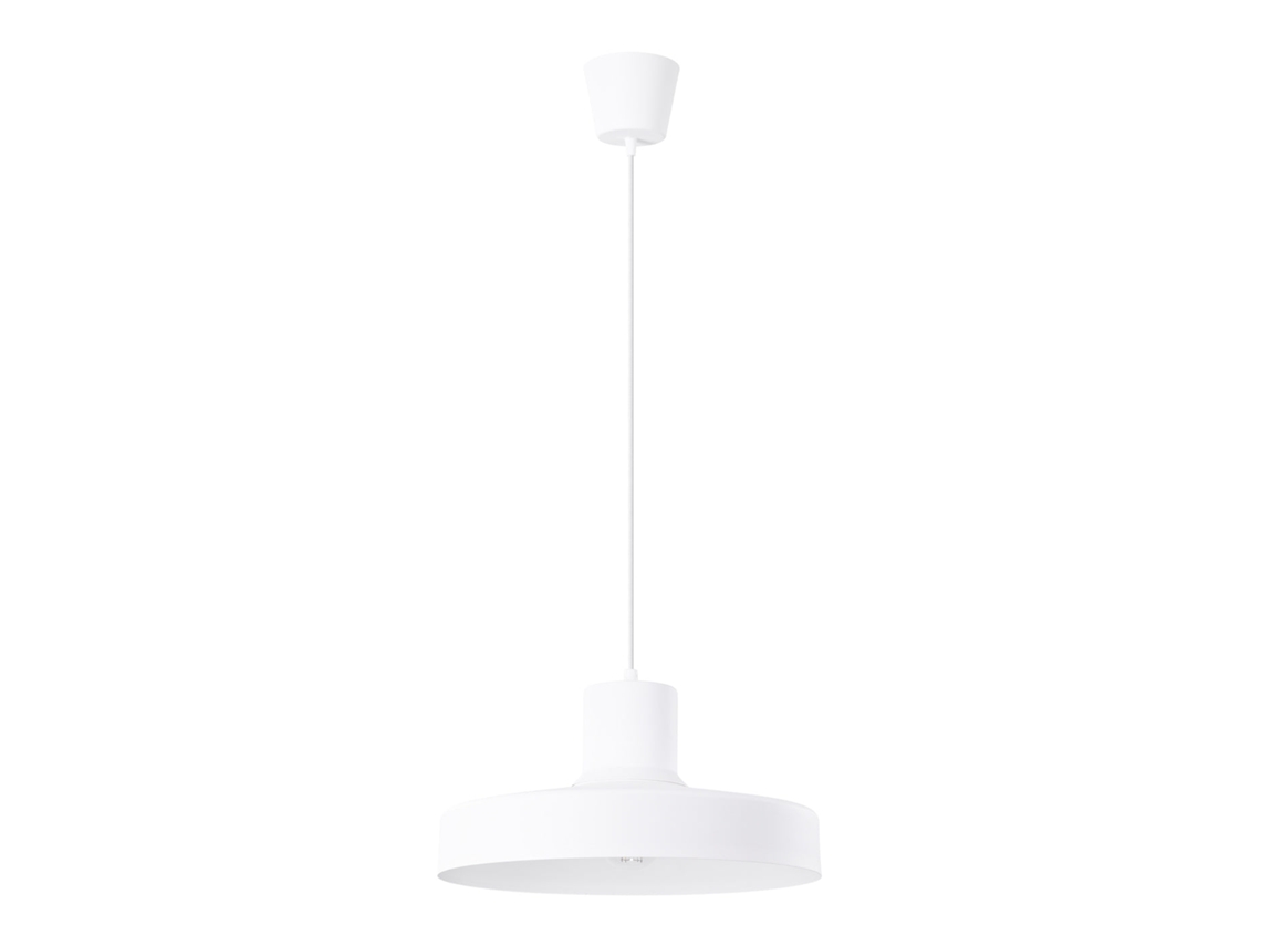 Luminária Pendente Bilo De Aço Branco 120x35x35cm