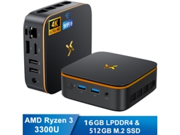 Mini Pc HUIDUN H50 Amd Ryzen™ 3 3300u Max 16 Gb 512 Gb Windows 11 Pro Wifi 6 Preto