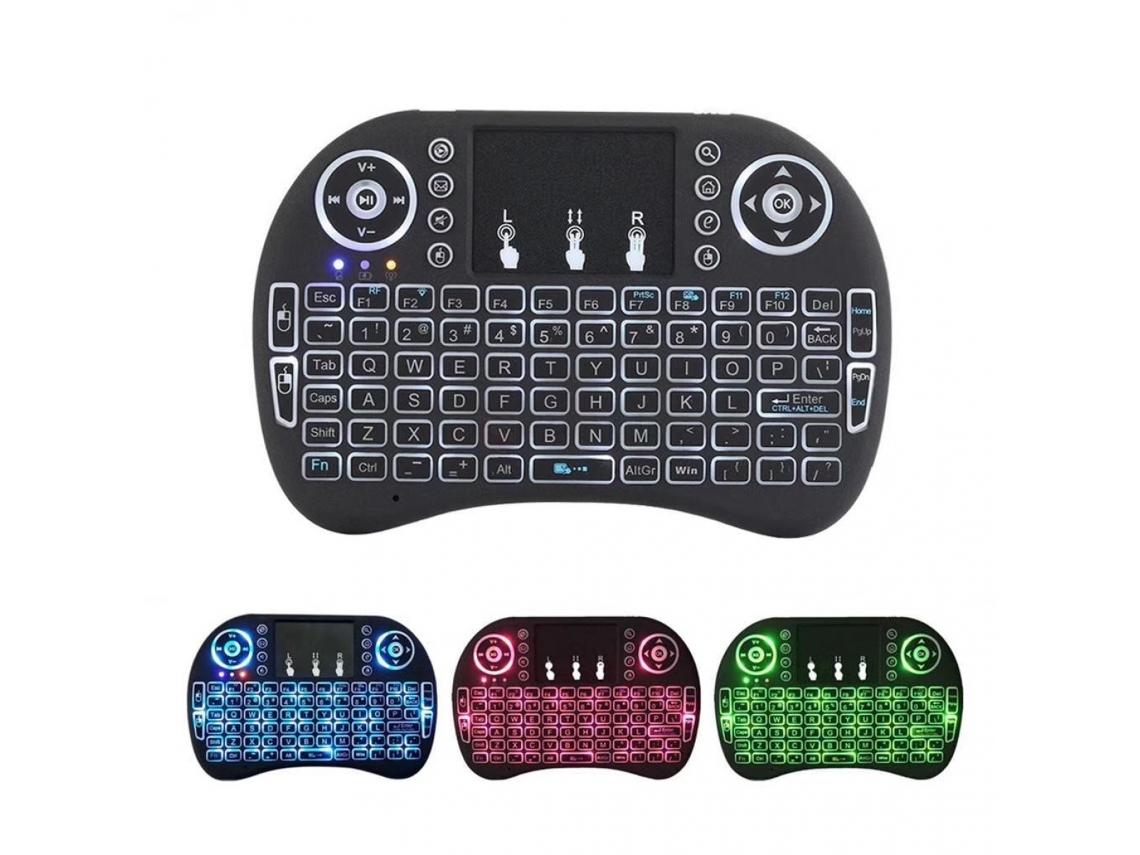Controle remoto sem fio Slowmoose 2,4 GHz Mini teclado Touchpad Mouse Combo Controller com luz de fundo RGB para Smart TV, Android TV Box, PC, IPTV